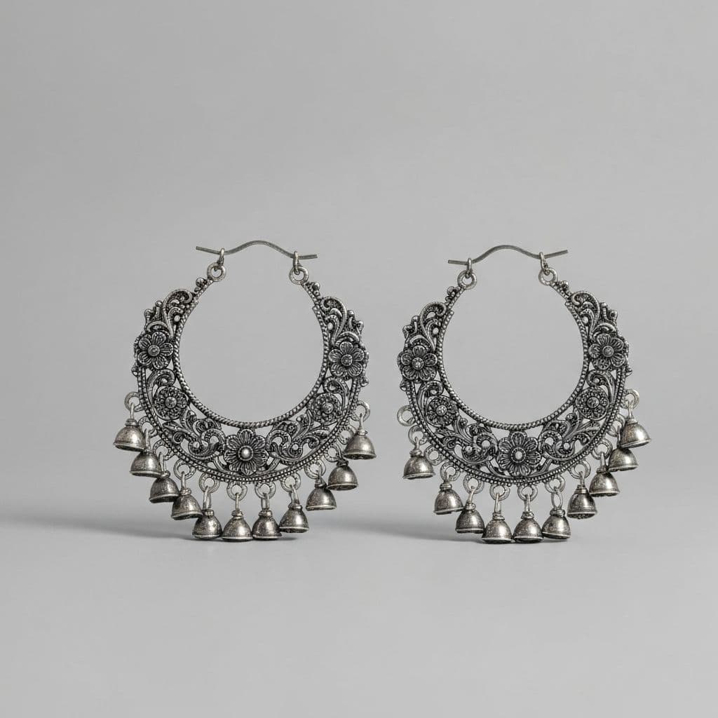 Minimalist Oxidised Hoops