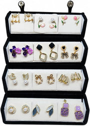 Set Of 12 Premium Oxidised Earrings With Velvet Box