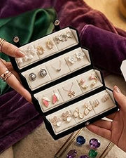 Set Of 12 Premium Oxidised Earrings With Velvet Box