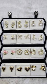 Set Of 12 Premium Oxidised Earrings With Velvet Box