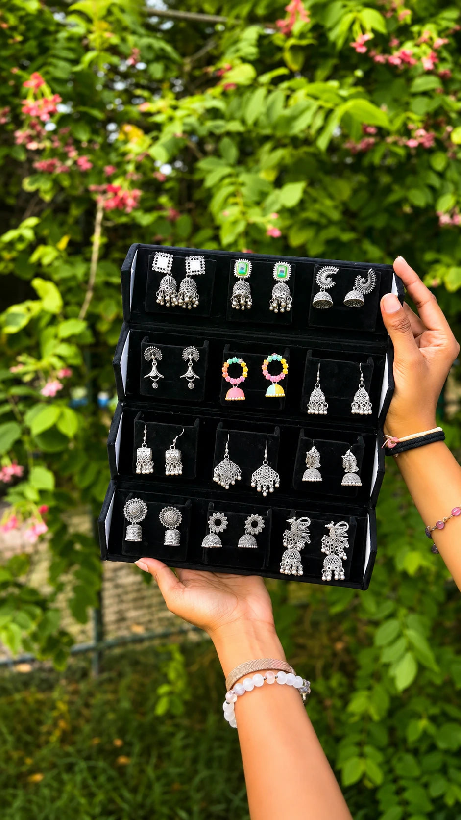 Black Velvet Box with 12 curated earring pairs — view 2