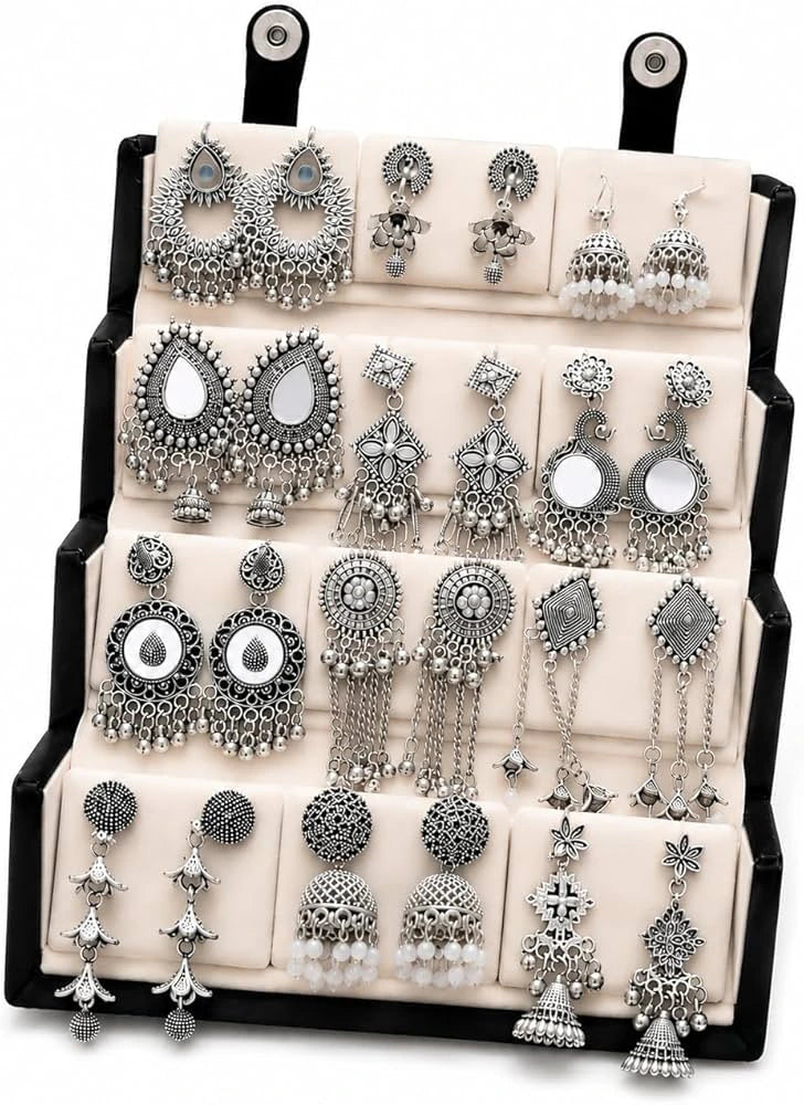 Black Velvet Box with 12 curated earring pairs — view 3