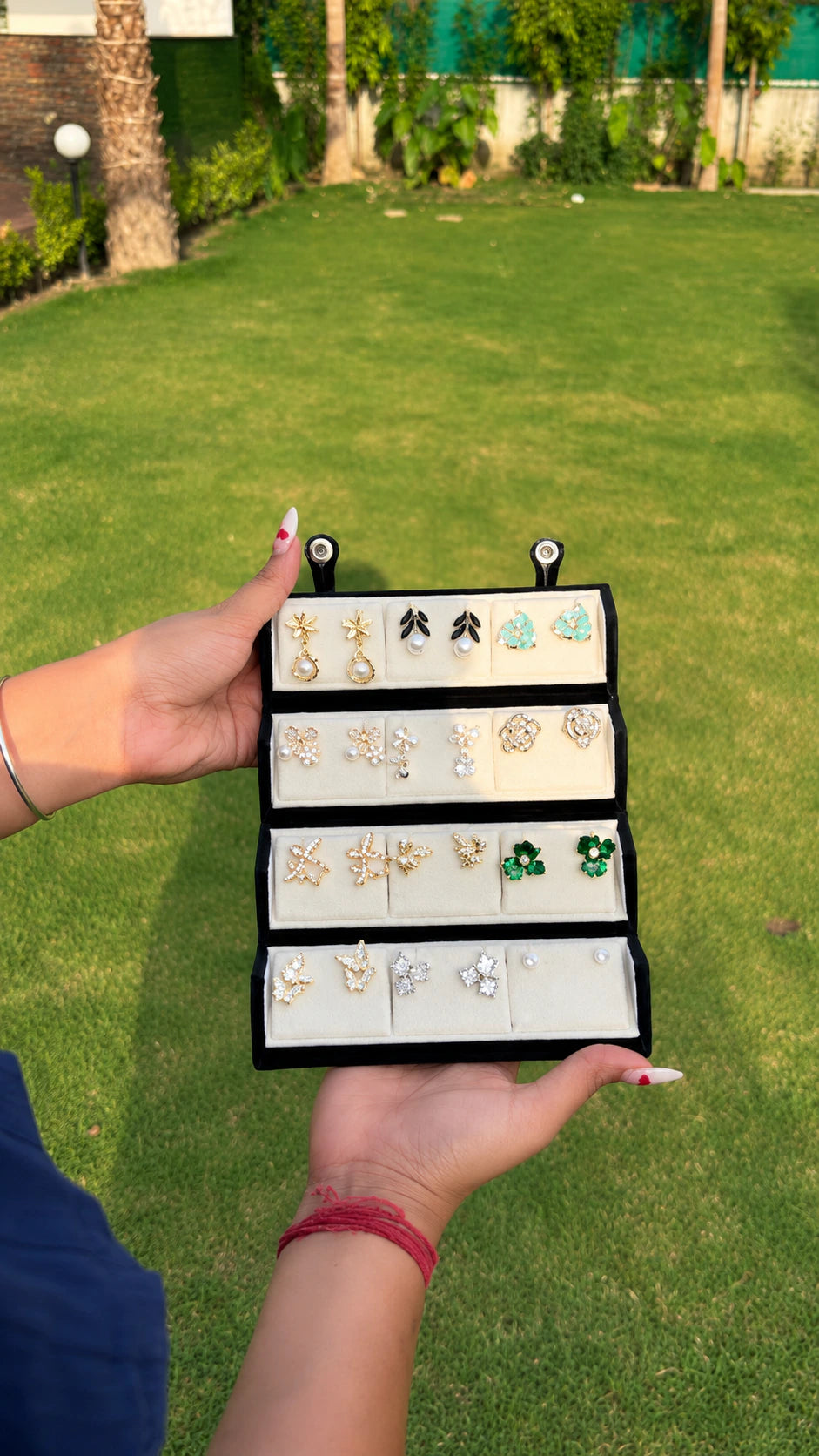 Black Velvet Box with 12 curated earring pairs — view 5
